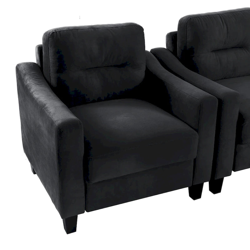 Black Modern 32.2 Upholstered Accent Chair with Sturdy Hardwood Frame and Soft Cushion