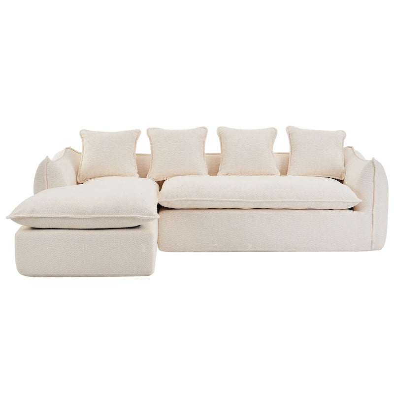 106.3 Oversized L-Shaped 3-Seat Sofa with Chaise and 4 Pillows