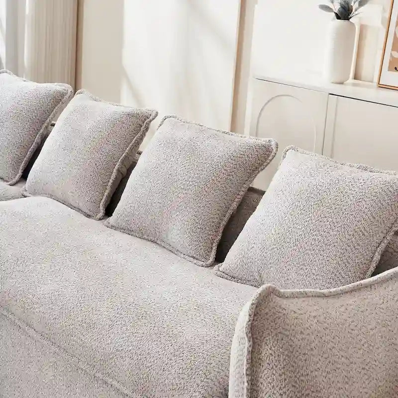 106.3 Oversized L-Shaped 3-Seat Sofa with Chaise and 4 Pillows