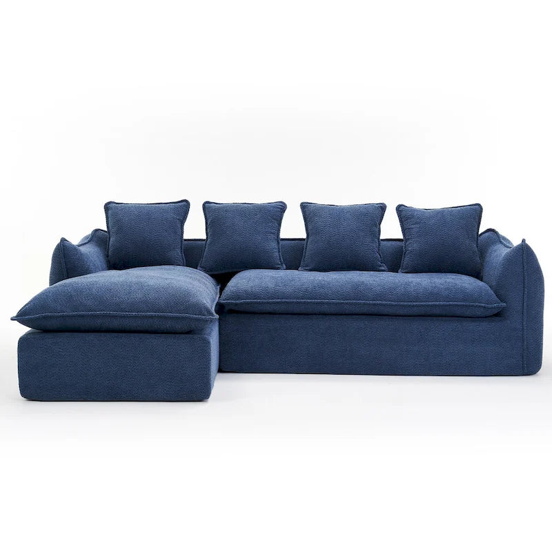 106.3 Oversized L-Shaped 3-Seat Sofa with Chaise and 4 Pillows