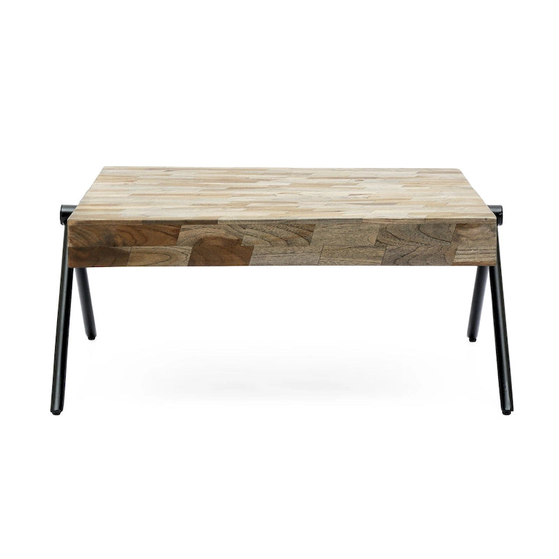 Coffee Table with V-Shaped Legs - Grey Wood