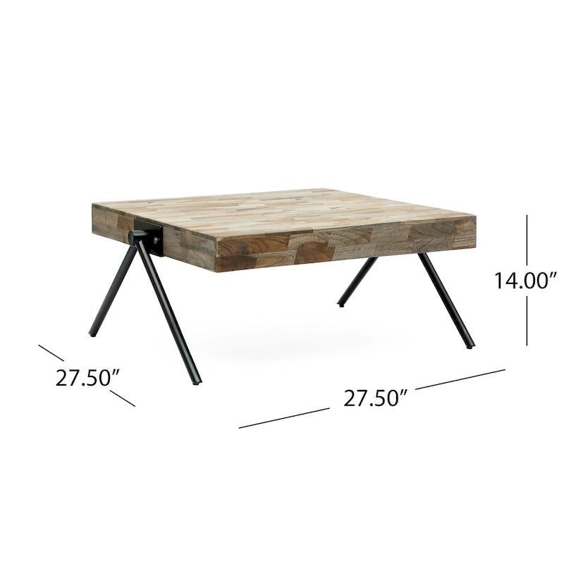 Coffee Table with V-Shaped Legs - Grey Wood