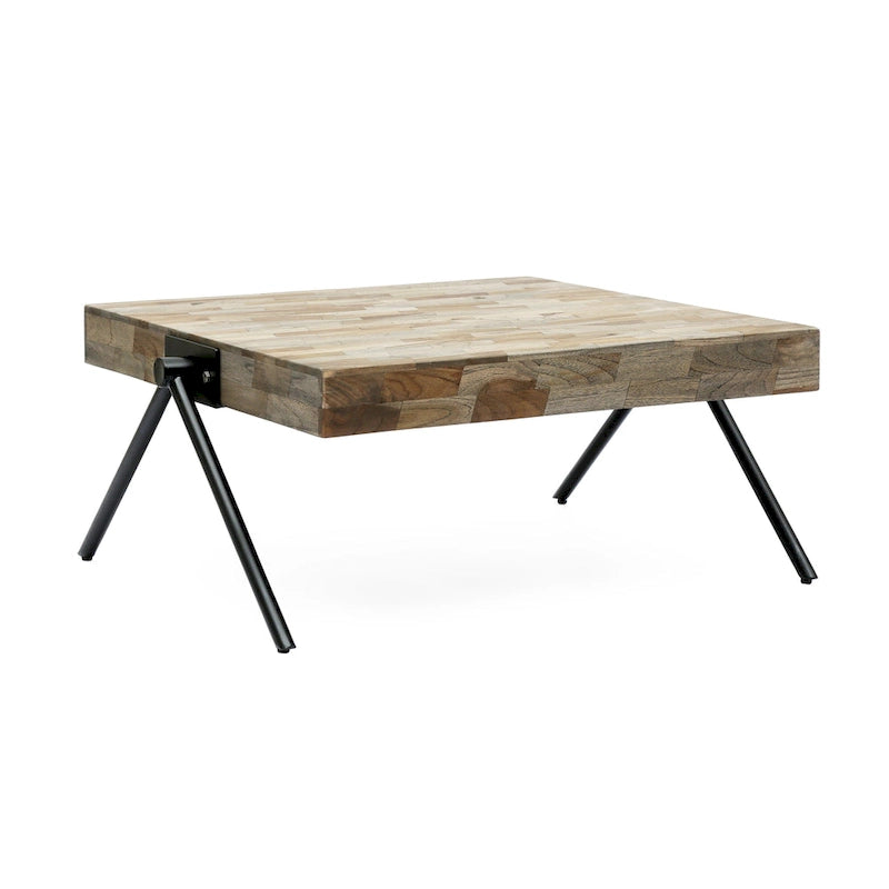 Coffee Table with V-Shaped Legs - Grey Wood