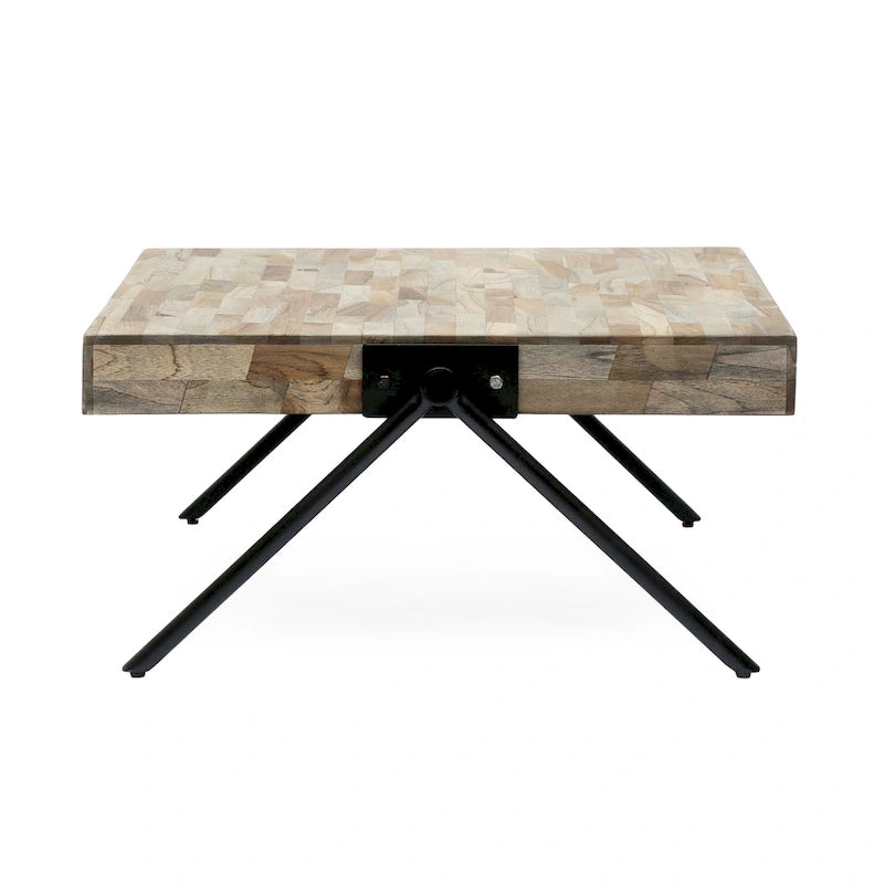 Coffee Table with V-Shaped Legs - Grey Wood