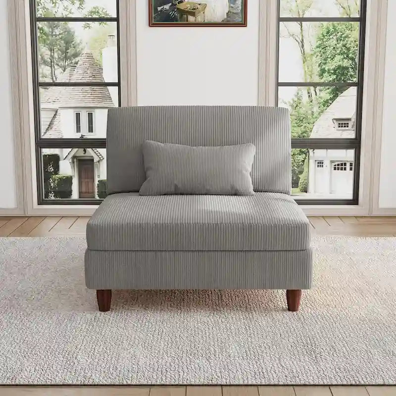 Corduroy Armless Chair Accent Chair Sofa