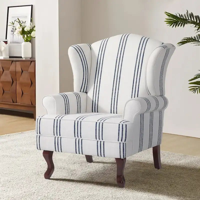 Mid-Century Modern Upholstered Wingback Accent Chair