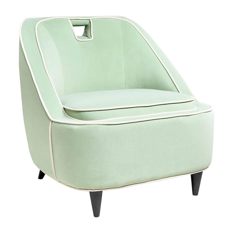 Two-Tone Upholstered Accent Chair - Green/Blue, Single Seat