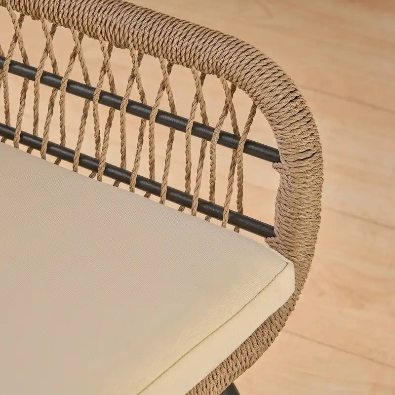 Tolovana Indoor Steel and Rope Club Chairs with Cushioned by Christopher Knight Home