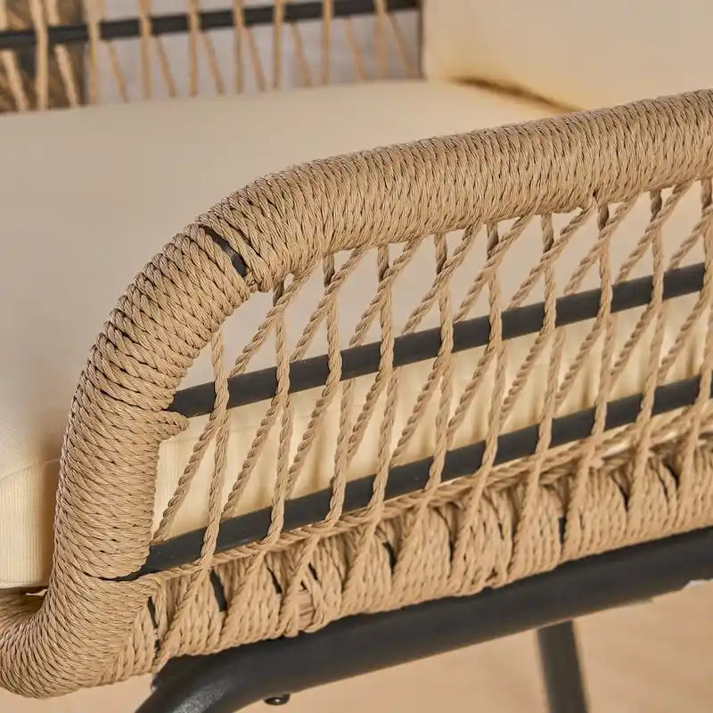 Tolovana Indoor Steel and Rope Club Chairs with Cushioned by Christopher Knight Home