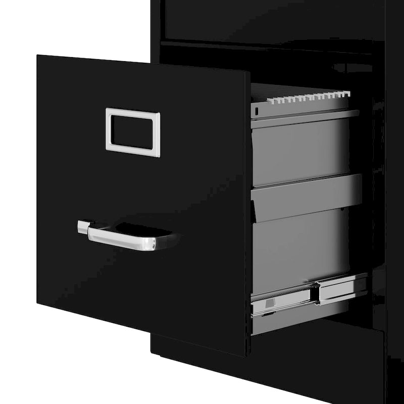 Vertical File Cabinet with Lock - Grey/Beige/Black, 3-Drawer