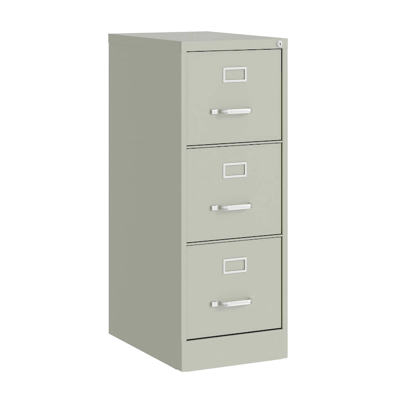 Vertical File Cabinet with Lock - Grey/Beige/Black, 3-Drawer