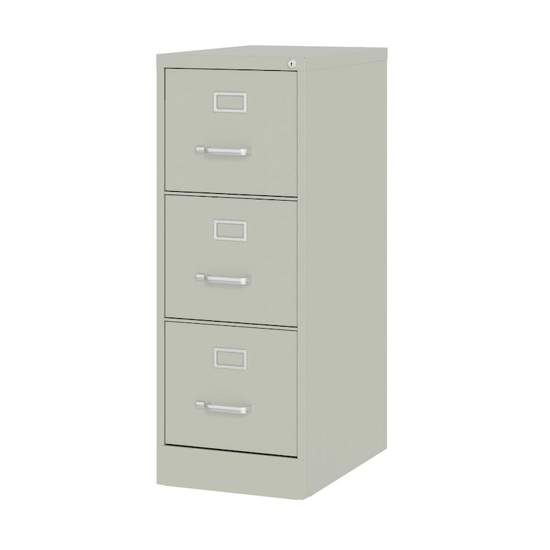 Vertical File Cabinet with Lock - Grey/Beige/Black, 3-Drawer