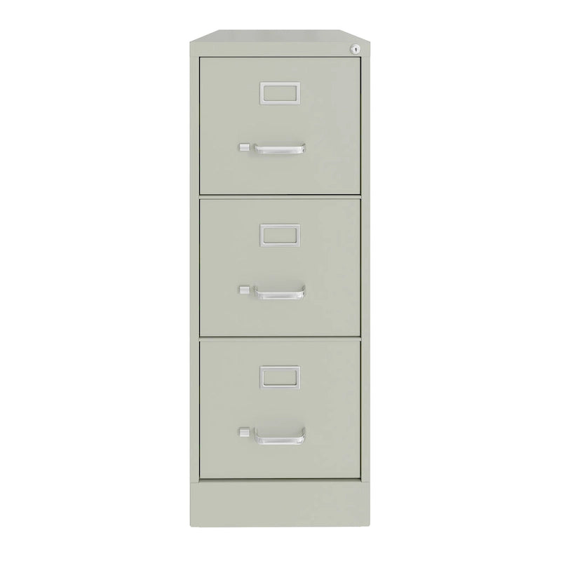 Vertical File Cabinet with Lock - Grey/Beige/Black, 3-Drawer