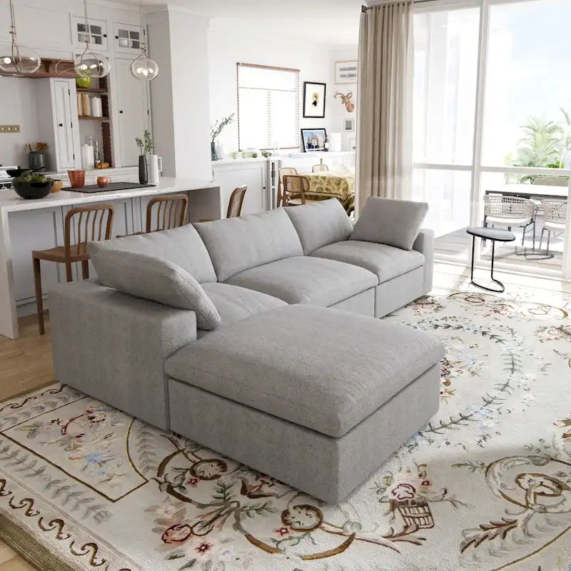 L Shape Modern Modular Convertible Sectional Sofa Couch