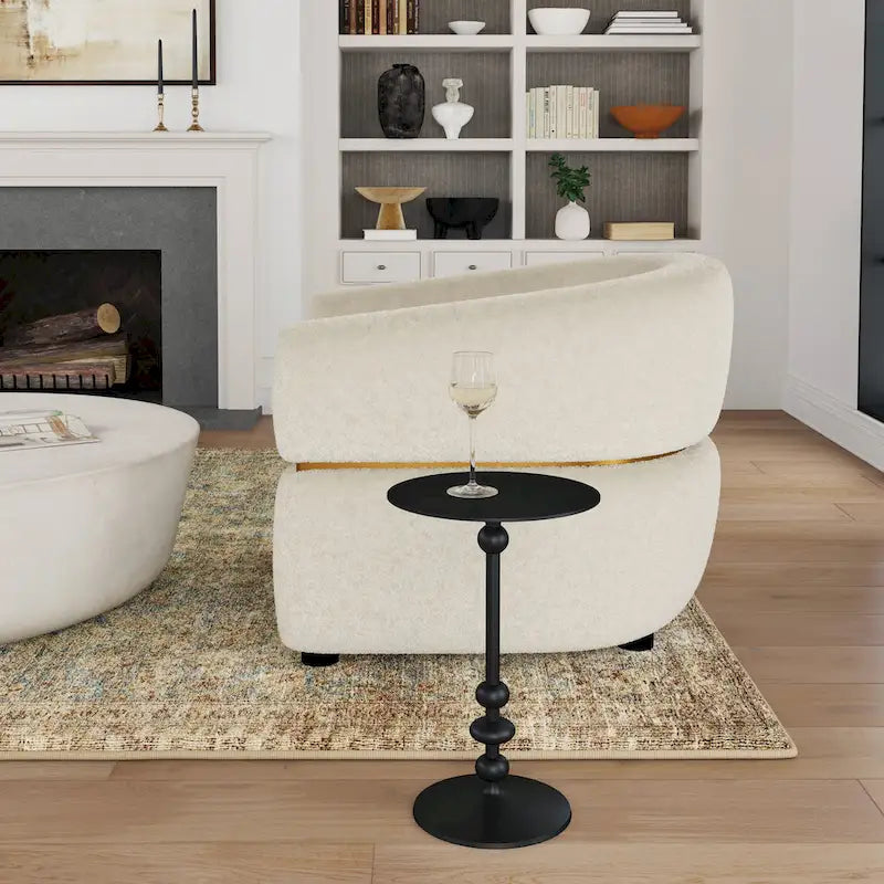 Zora Iron Pedestal Side Table