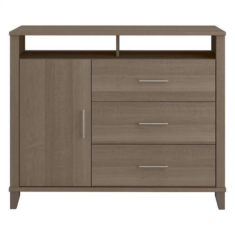 Tall TV Stand with Storage - Gray/Walnut