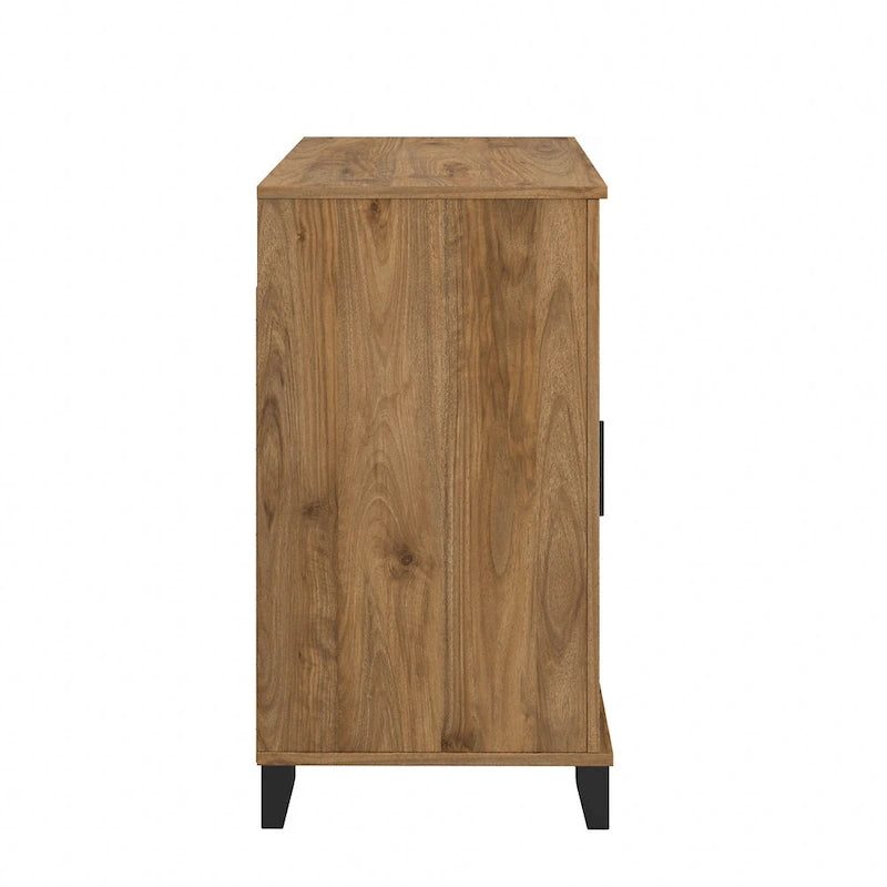 Tall TV Stand with Storage - Gray/Walnut