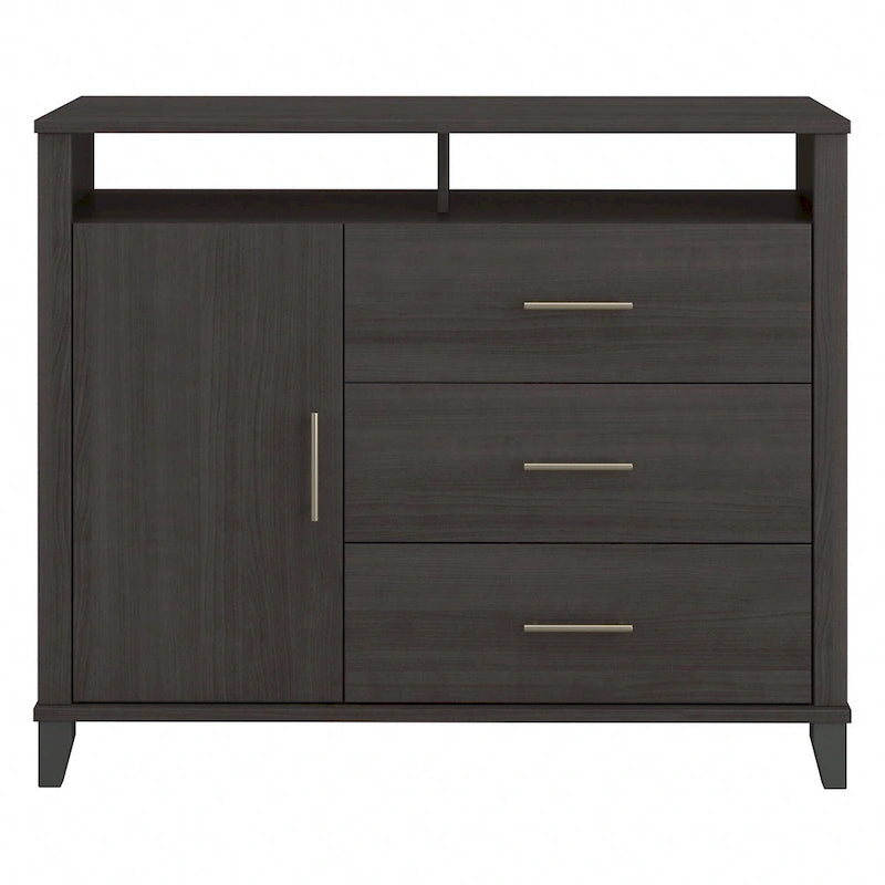 Tall TV Stand with Storage - Gray/Walnut