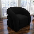 SEYNAR Modern Glam 360 Degree Swivel Teddy Upholstered Accent Armchair with Tufted Back