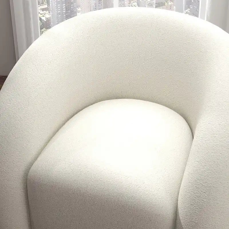 SEYNAR Modern Glam 360 Degree Swivel Teddy Upholstered Accent Armchair with Tufted Back