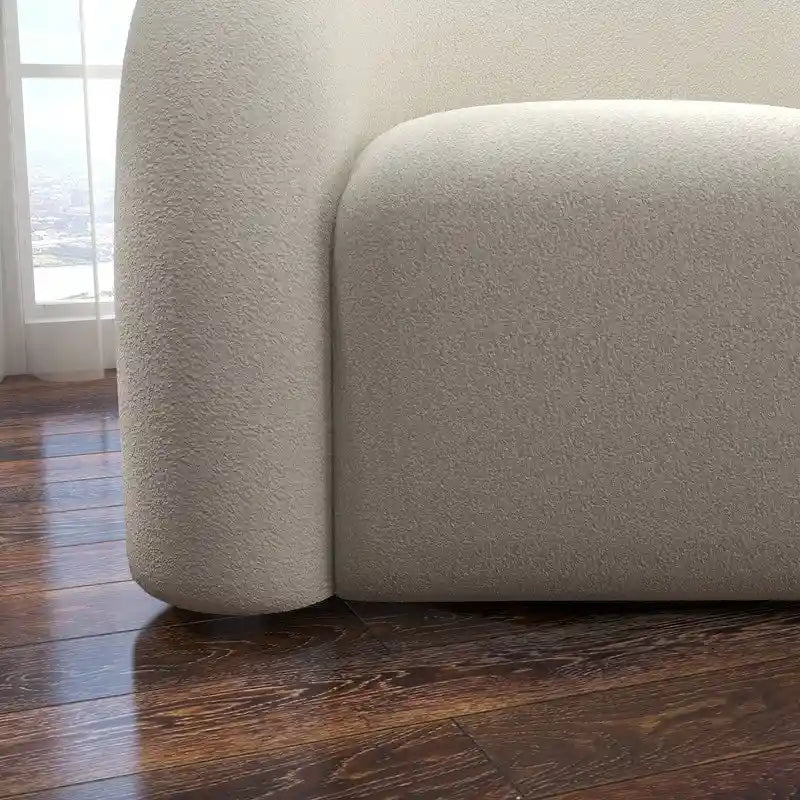 SEYNAR Modern Glam 360 Degree Swivel Teddy Upholstered Accent Armchair with Tufted Back