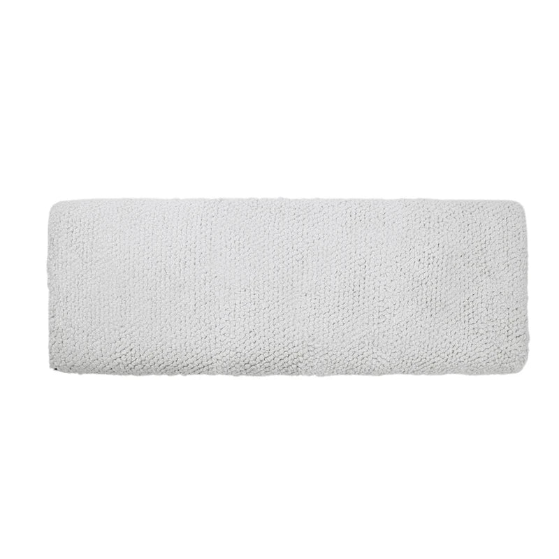 Upholstered Boucle Bench - Ivory/Black, Double Seat