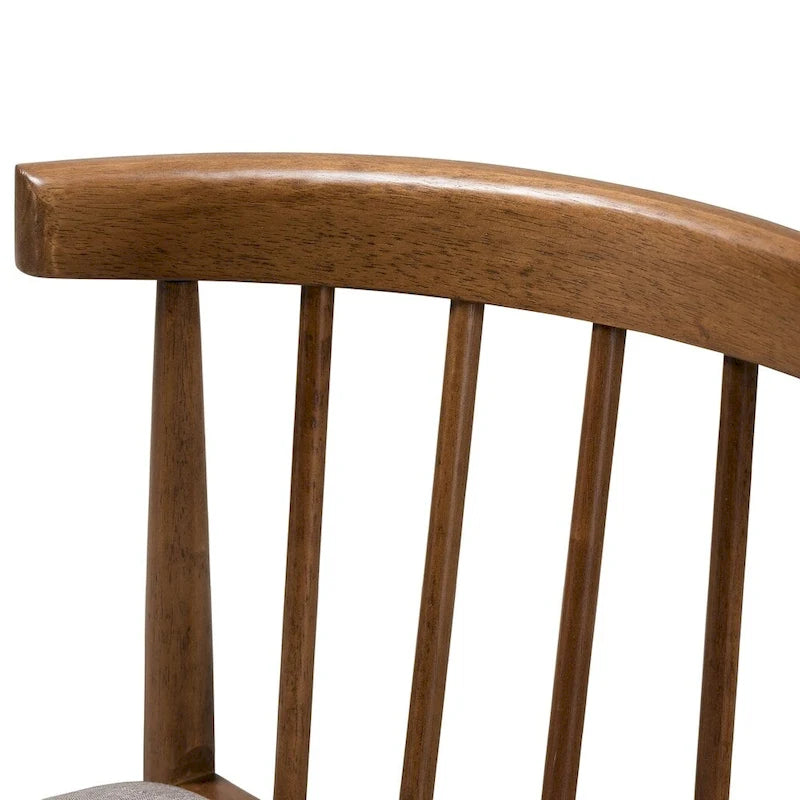 Mid-Century Beige Fabric Dining Chair Set by Baxton Studio