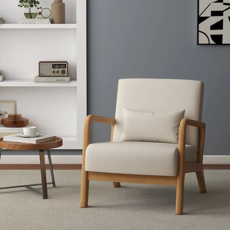 Upholstered Arm Chair with Cution Modern Side Accent Chairs - 25.8W x 28.7H x 32.3D