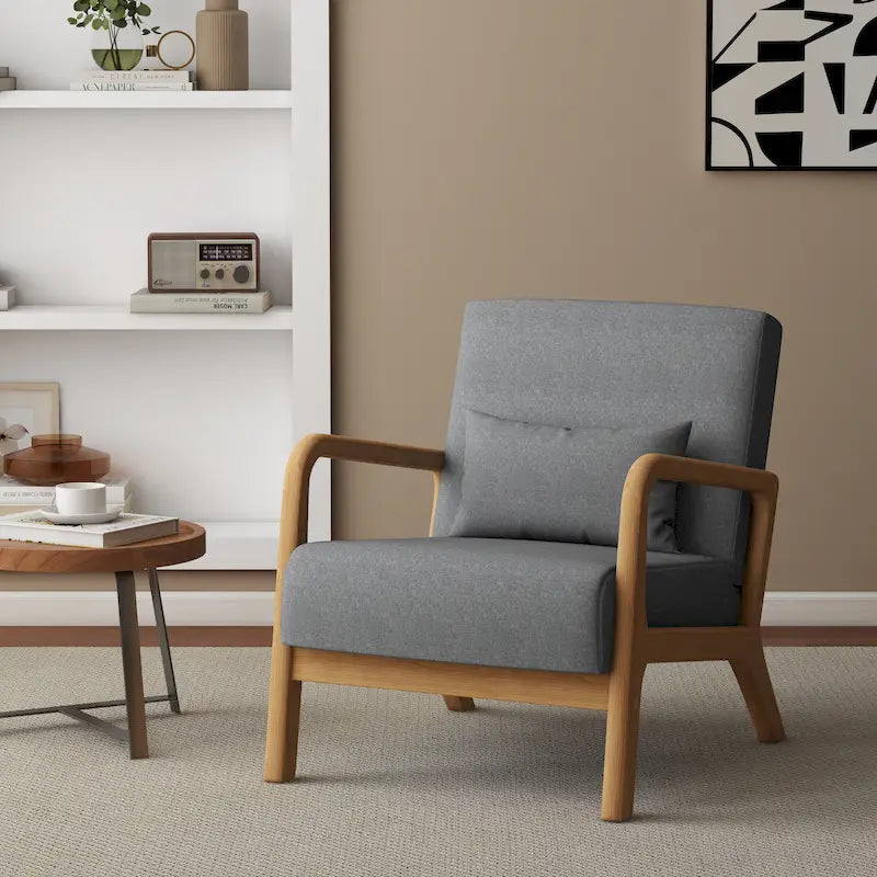 Upholstered Arm Chair with Cution Modern Side Accent Chairs - 25.8W x 28.7H x 32.3D