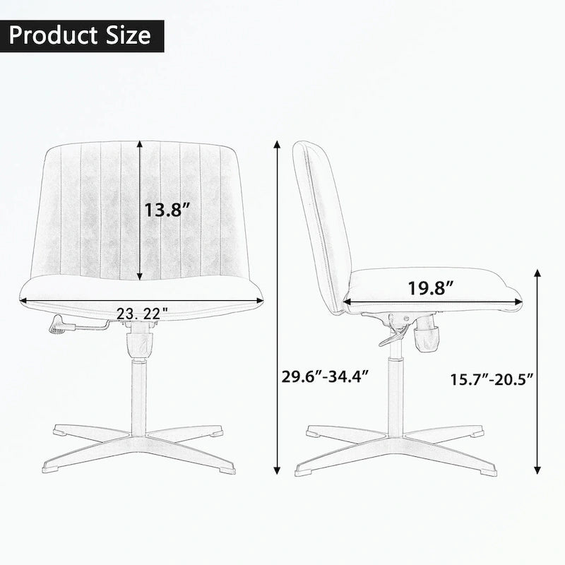 Adjustable 360 Swivel Office Chair With Black Foot