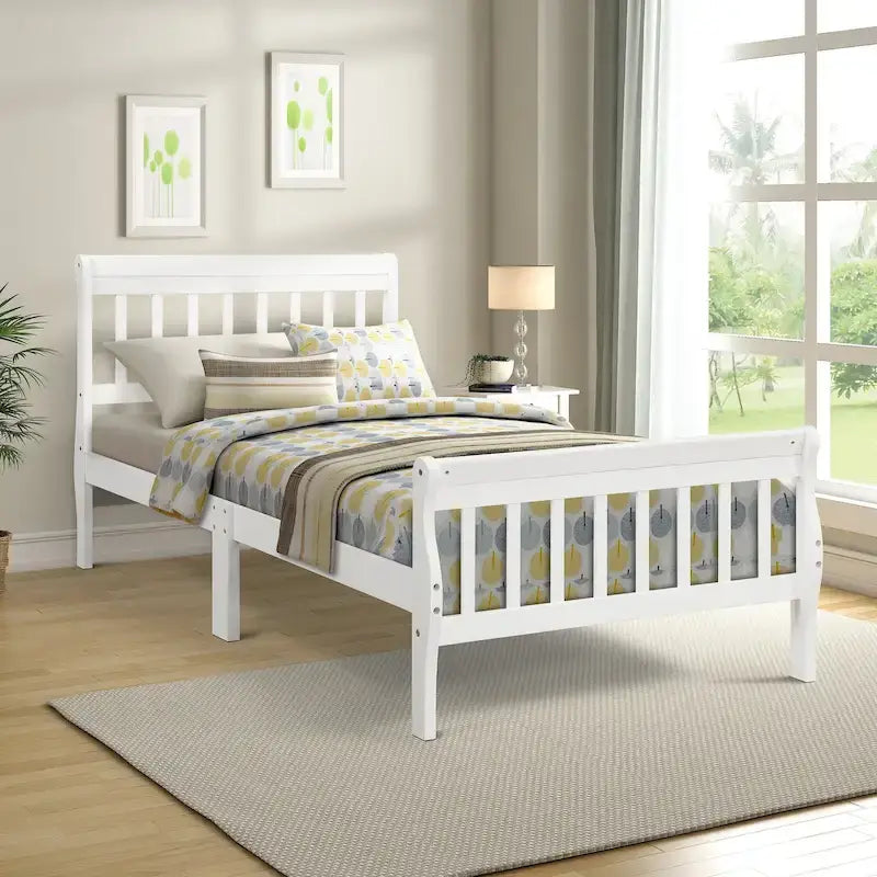 Wood Platform Bed with Headboard/Footboard