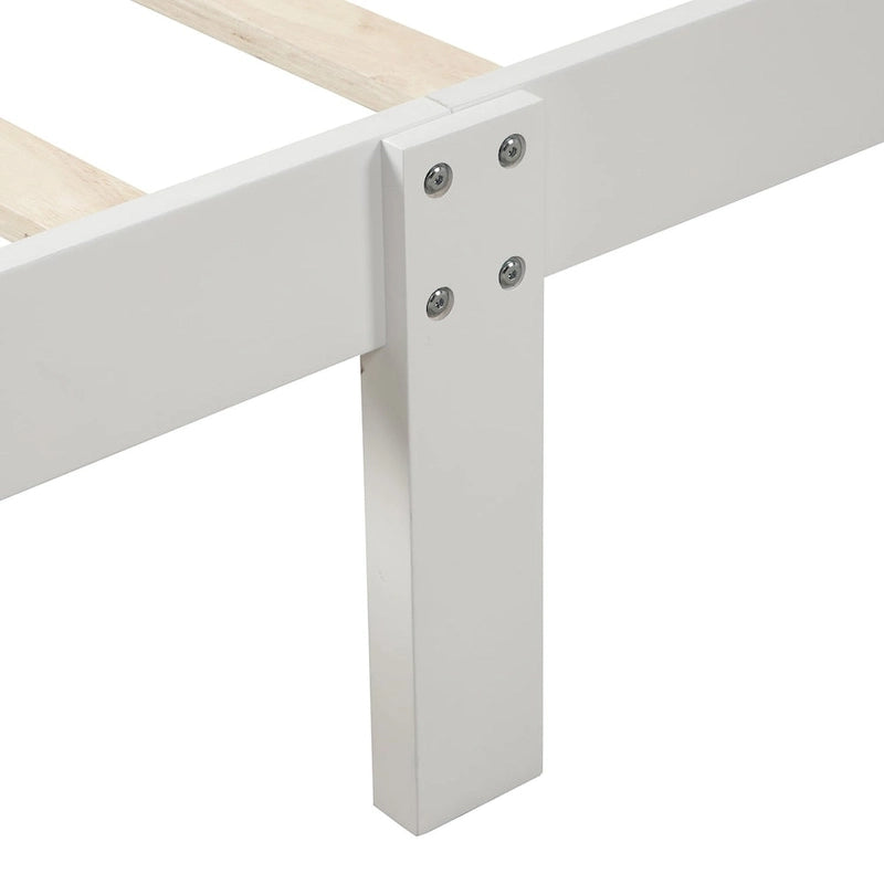 Wood Platform Bed with Headboard and Footboard - Espresso/White/Oak, Twin