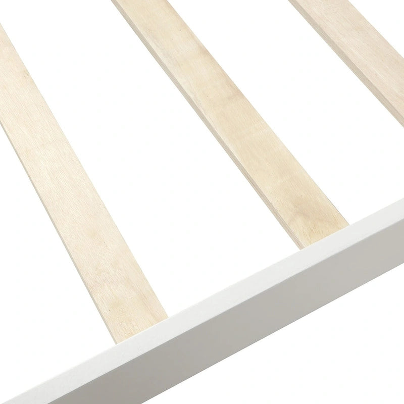 Wood Platform Bed with Headboard and Footboard - Espresso/White/Oak, Twin