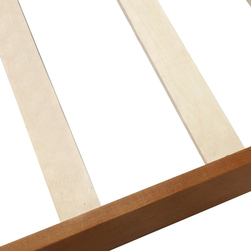 Wood Platform Bed with Headboard and Footboard - Espresso/White/Oak, Twin