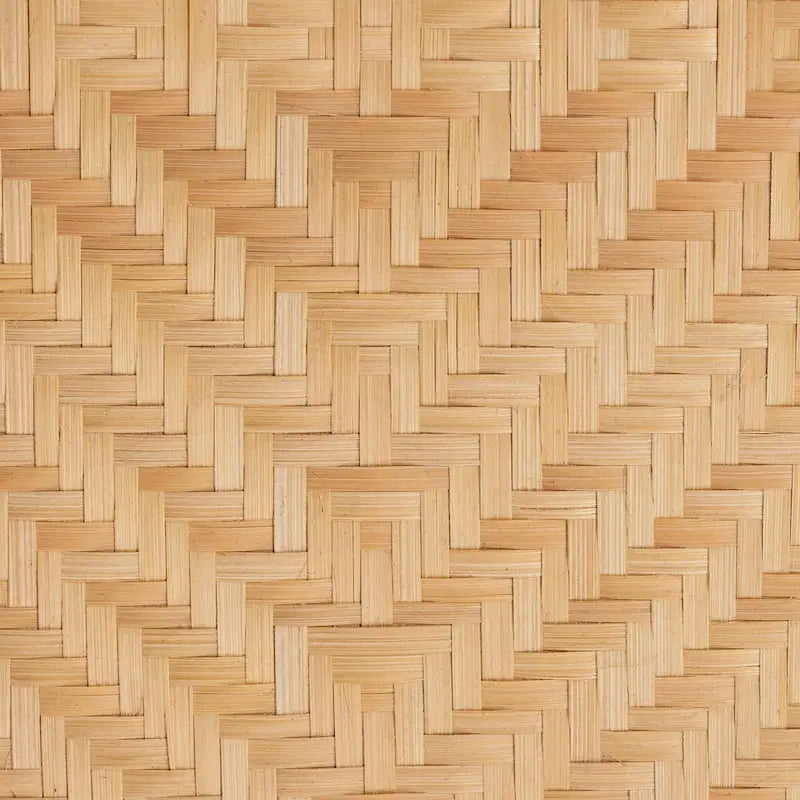 Rattan Nightstand with Woven Door - Natural Brown