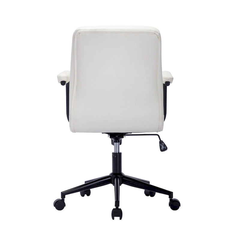 Porthos Home Ames Faux Leather Office Chair with Steel Roller Base, Central Tilt System