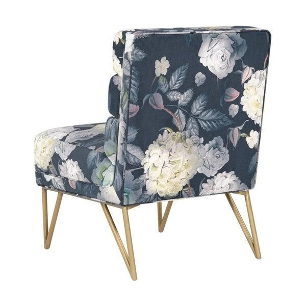 Silver Orchid Borden Floral Velvet Chair