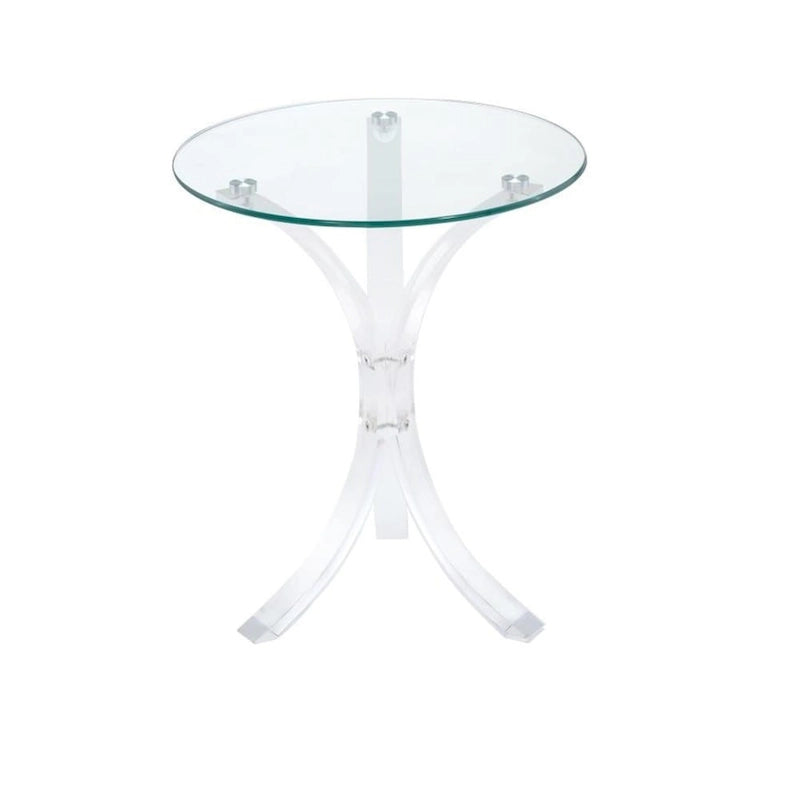 Glass Top Accent Table with Curved Acrylic Legs - Bronze/Clear/Amber