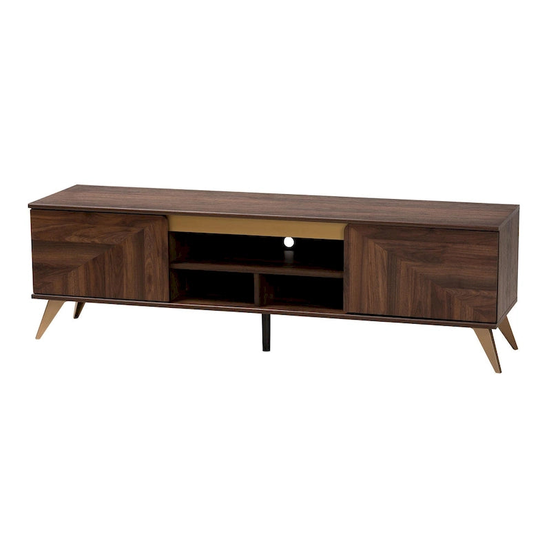 TV Stand with Storage - Walnut Brown, 2-Door