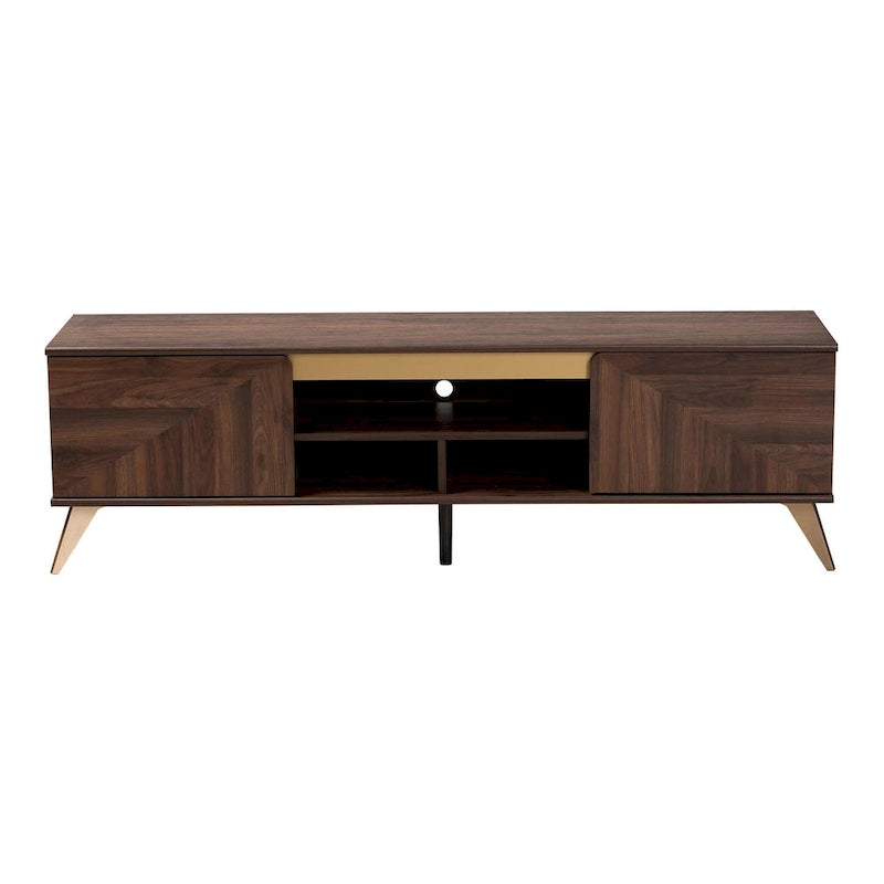 TV Stand with Storage - Walnut Brown, 2-Door