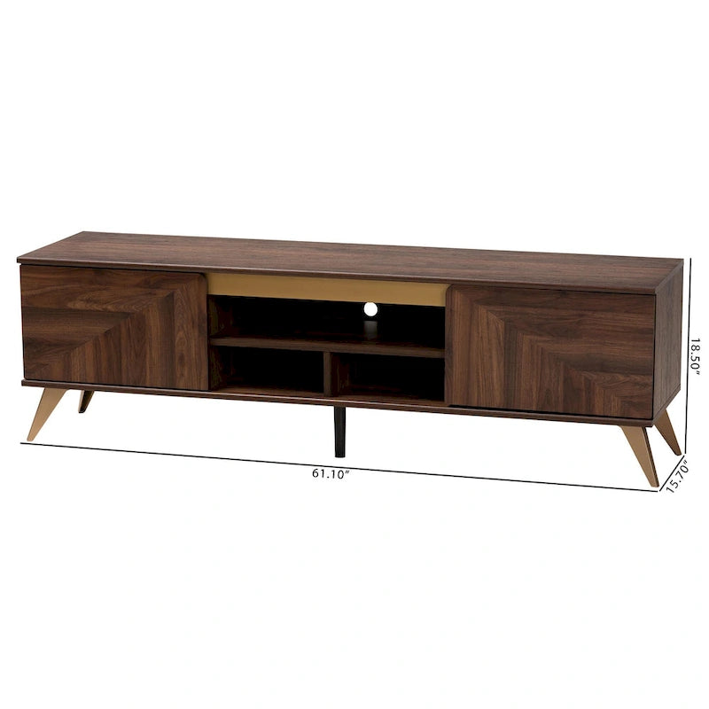 TV Stand with Storage - Walnut Brown, 2-Door