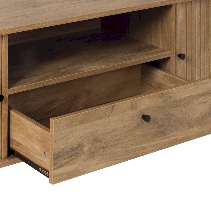 Hikari TV Stand with Slide Doors and Drawer for TVs up to 75 - 59 in width