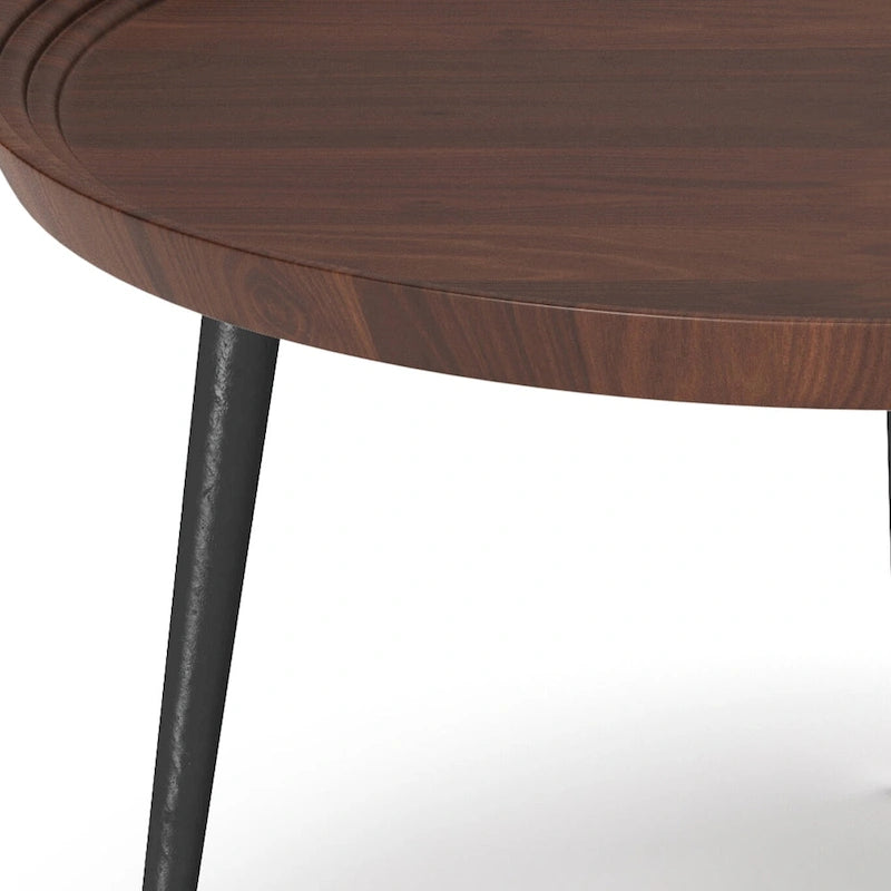 WYNDENHALL Joellla Modern Industrial Coffee Table in Cognac - 30 d x 30 w x 16 h