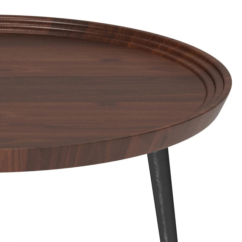WYNDENHALL Joellla Modern Industrial Coffee Table in Cognac - 30 d x 30 w x 16 h