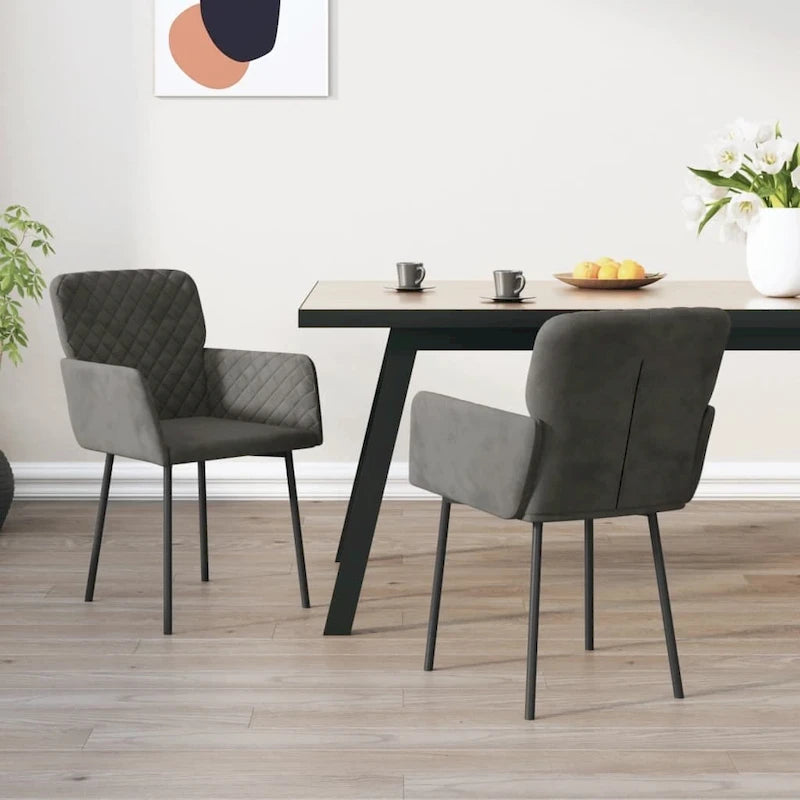 vidaXL Dining Chairs 2 Pcs Accent Upholstered Chair for Living Room Velvet - 20.3 x 24 x 30.9