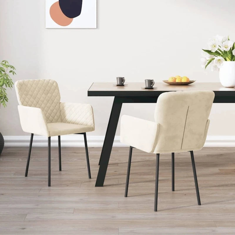 vidaXL Dining Chairs 2 Pcs Accent Upholstered Chair for Living Room Velvet - 20.3 x 24 x 30.9