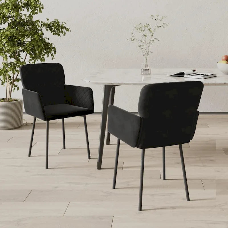 vidaXL Dining Chairs 2 Pcs Accent Upholstered Chair for Living Room Velvet - 20.3 x 24 x 30.9