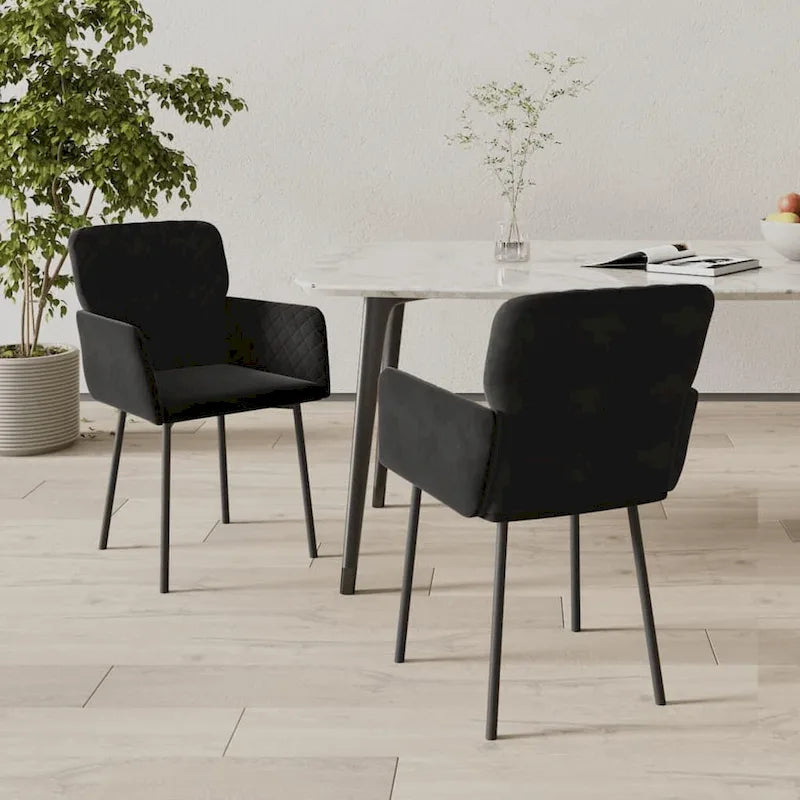 vidaXL Dining Chairs 2 Pcs Accent Upholstered Chair for Living Room Velvet - 20.3 x 24 x 30.9