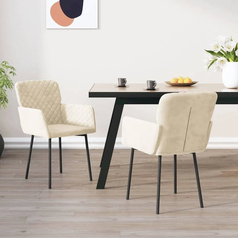 vidaXL Dining Chairs 2 Pcs Accent Upholstered Chair for Living Room Velvet - 20.3 x 24 x 30.9