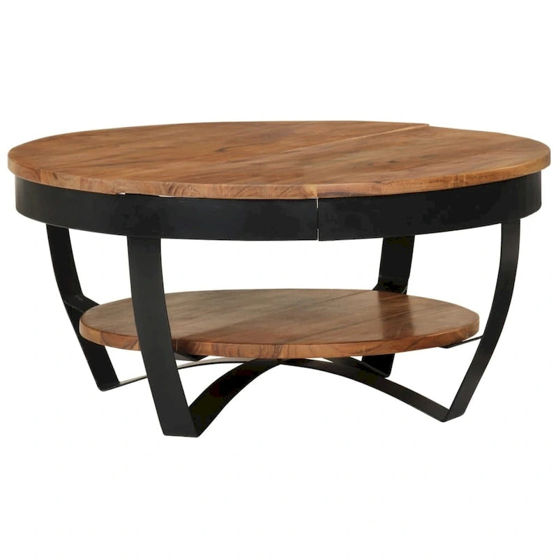 vidaXL Coffee Table 25.6x25.6x12.6 Solid Acacia Wood